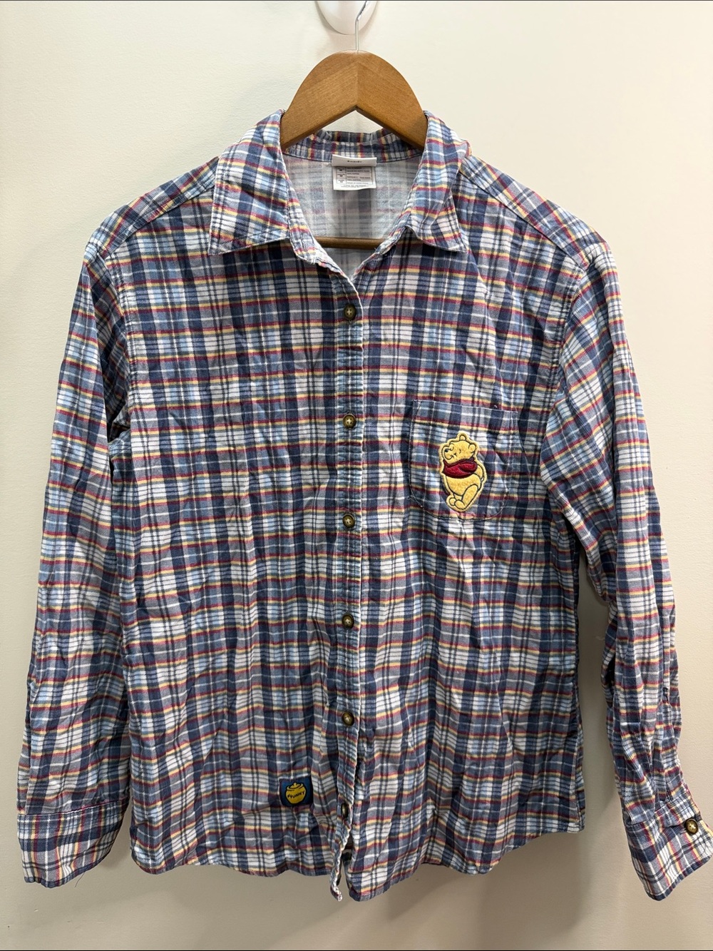 Vintage 90s Disney Winnie the pooh Women Plaid Limited Ed. - Size M 26.5x2